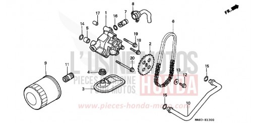 FILTRE A HUILE/POMPE A HUILE VT1100C2X de 1999